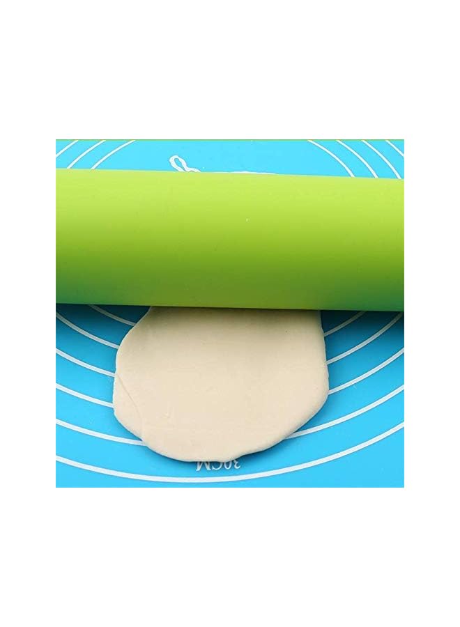 S-TOP Silicone Non Stick Wooden Handle Rolling Pin (Green, LZM008, Rolling Pins) - Image 3