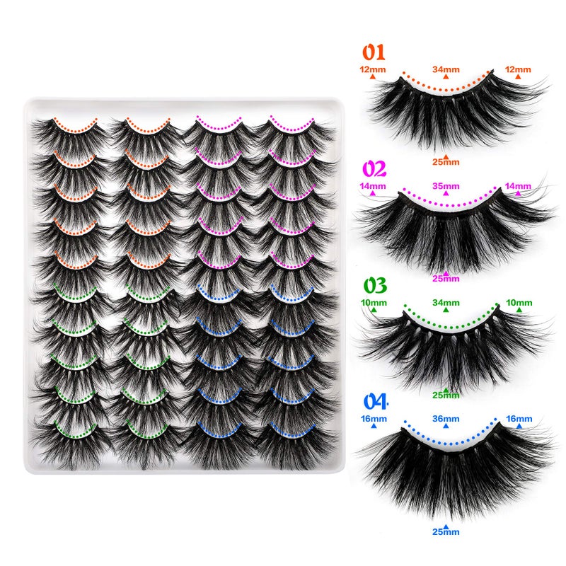 Lanflower 25MM Lashes Dramatic Volumn Eyelashes Wholesale Bulk 20 Pairs 4 Styles - Image 3