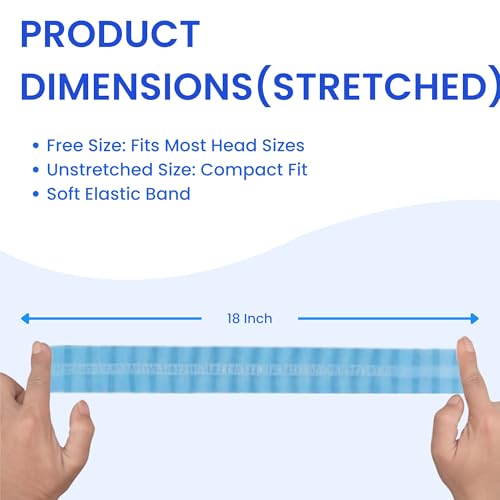 C-Cure Disposable Hair Cap Pack of 100 | 18 Inch Bouffant Cap Stretchable Non Woven Head Cover for Women & Men | Kitchen Hair Net, Surgical Cap, Chef Cooking, Salon & Medical Use – Blue - Image 3