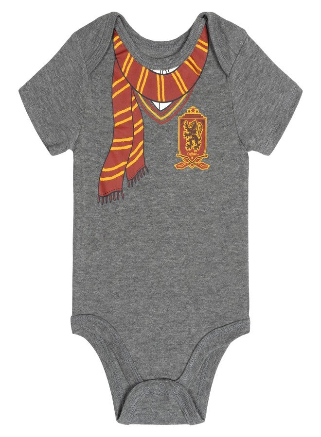 Harry Potter Newborn Baby Boys Cosplay Bodysuit & Hat Set Heather Grey Harry Potter 0-3 Months - Image 2