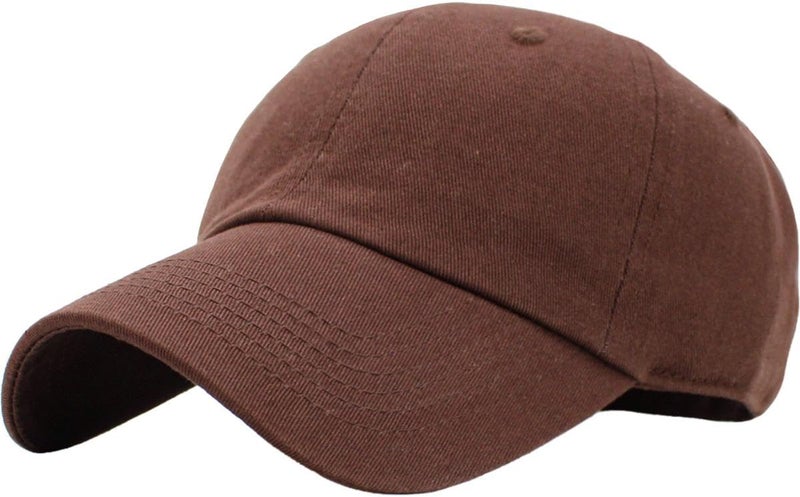 KBETHOS KB-LOW BRN Classic Cotton Dad Hat Adjustable Plain Cap. Polo Style Low Profile (Unstructured) (Classic) Brown Adjustable - Image 1
