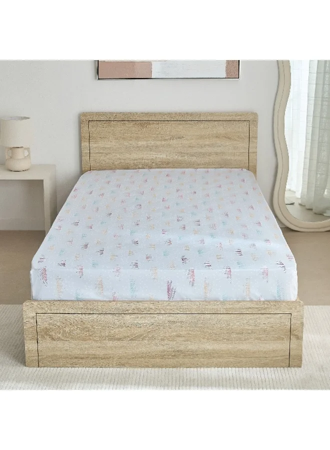 Home Box Ivy Sparkle and Shine Twin Microfibre Fitted Sheet 200 x 25 x 120 cm