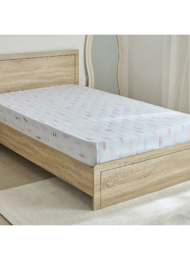 Home Box Ivy Sparkle and Shine Twin Microfibre Fitted Sheet 200 x 25 x 120 cm