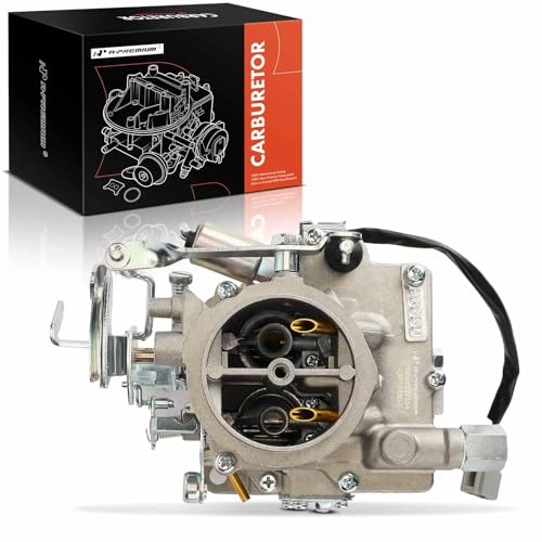 A-Premium كربراتير A-Premium ذو أسطوانة مزدوجة متوافق مع تويوتا كورولا 1983، رافعة شوكية 1989، لايت إيس 1982-1985، 1.6L 1.8L 107Cu/110Cu 2.0L 121Cu 2.4L، استبدال# 2110013420، خنق ميكانيكي - Image 1