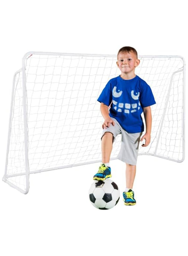 KINGMAZI Portable Soccer Goal, 240x150cm Soccer Net, Adults Kids Backyard Soccer Net, Folding Soccer Goal with Carry Bag, Soccer Training Equipment Includes 4 Ground Stakes - Image 1