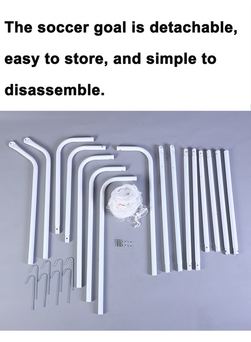 KINGMAZI Portable Soccer Goal, 240x150cm Soccer Net, Adults Kids Backyard Soccer Net, Folding Soccer Goal with Carry Bag, Soccer Training Equipment Includes 4 Ground Stakes - Image 4