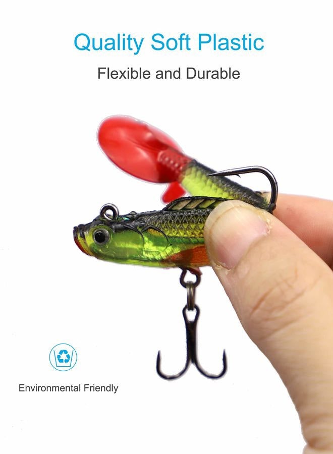 Facikono Lures for Bass Jig Head Soft Swimbait, 6-Pack 6 Colors Plastic Bait for Saltwater/Freshwater Fishing - Image 2
