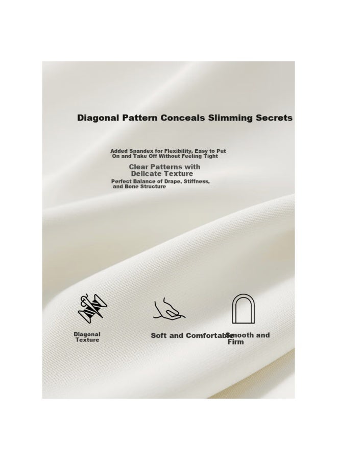 Sentubila High-waisted Wide-leg Pants For Women, New Spring Loose-fitting Slimming Casual Trousers, Elegant Versatile Commuter Long Pants, White, L - Image 4
