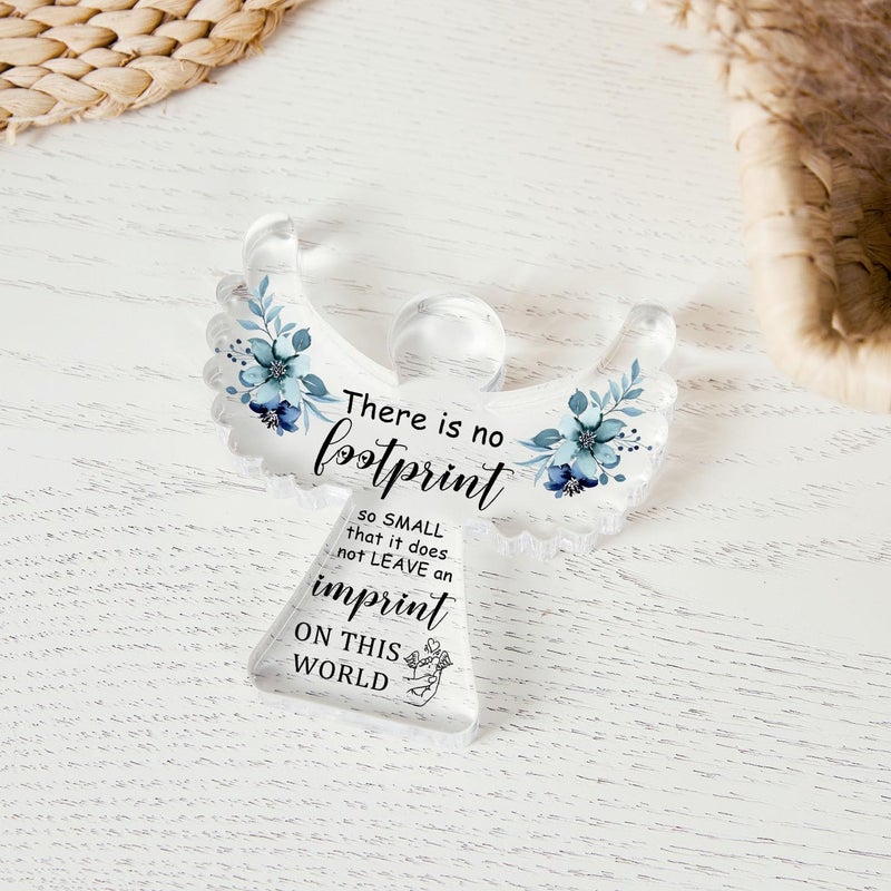Xendelow Sympathy Gifts, Miscarriage Gifts for Mothers, Remembrance Gift, Remember Me Grieving Present, Baby Footprint Memorial Angel Acrylic Decor, Funeral in Memory of Loss of Baby, Infant Loss Sympathy Gift - Image 4