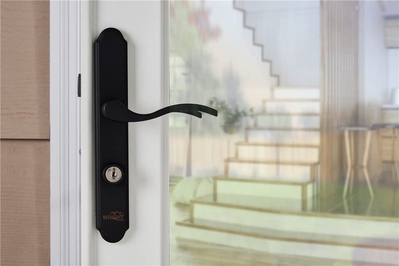 Wright Products - Serenade Mortise Keyed Lever Mount Latch with Deadbolt for Screen and Storm Doors, Matte Black (Transitional, Black) - Image 3