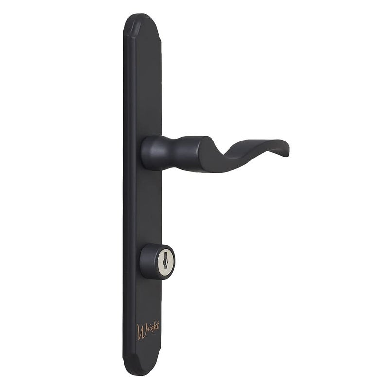 Wright Products - Serenade Mortise Keyed Lever Mount Latch with Deadbolt for Screen and Storm Doors, Matte Black (Transitional, Black) - Image 1