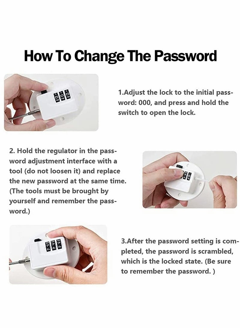 Excefore Refrigerator Lock Combination with Digital Password, Easy to Install Child Safety Cabinet Lock for Kitchen Cabinet Lock - Image 3