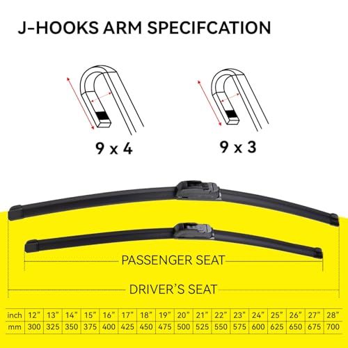 DOG TAIL DOGTAIL 26''+ 16'' Wiper Blades for Toyota RAV4 2013-2025 Honda CR-V 2012-2017 Accord 2018-2022, Premium All Season Automotive Replacement OEM Windshield Wiper Blades for My Car J-Hook - Image 2