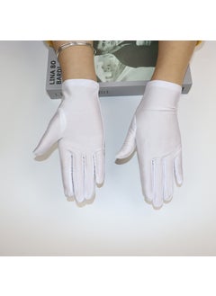 Generic Unisex Elastic White Ceremony Gloves Breathable White 