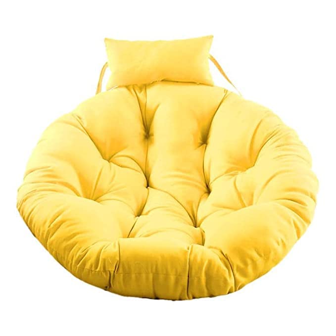 KYNE Microfibre Cushion for Hanging Basket Round Shape Swing Chair Cushions for Outdoor Egg Swing Chair Garden Swing, Seat Padded Pillow Cushion (Yellow) - Image 5