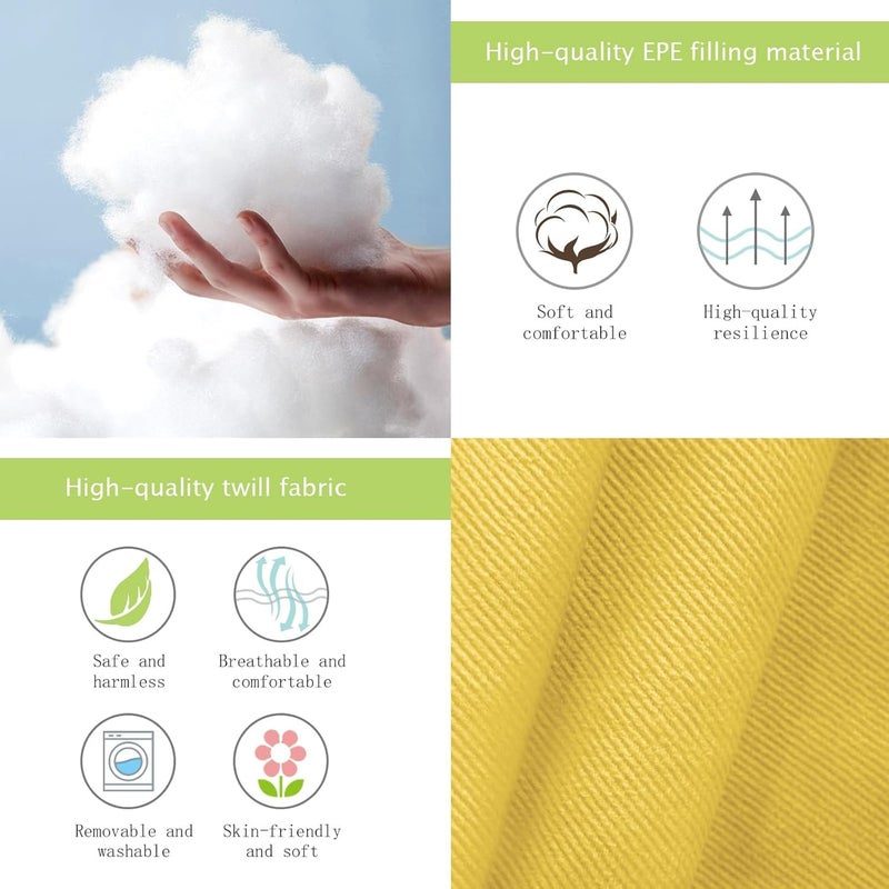 KYNE Microfibre Cushion for Hanging Basket Round Shape Swing Chair Cushions for Outdoor Egg Swing Chair Garden Swing, Seat Padded Pillow Cushion (Yellow) - Image 3