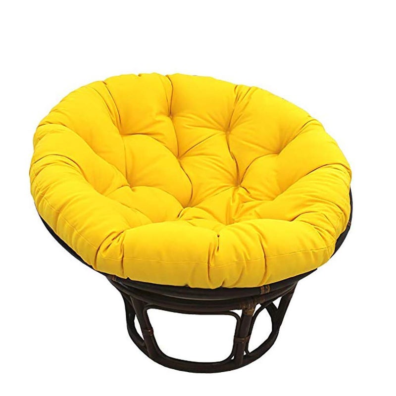 KYNE Microfibre Cushion for Hanging Basket Round Shape Swing Chair Cushions for Outdoor Egg Swing Chair Garden Swing, Seat Padded Pillow Cushion (Yellow) - Image 4