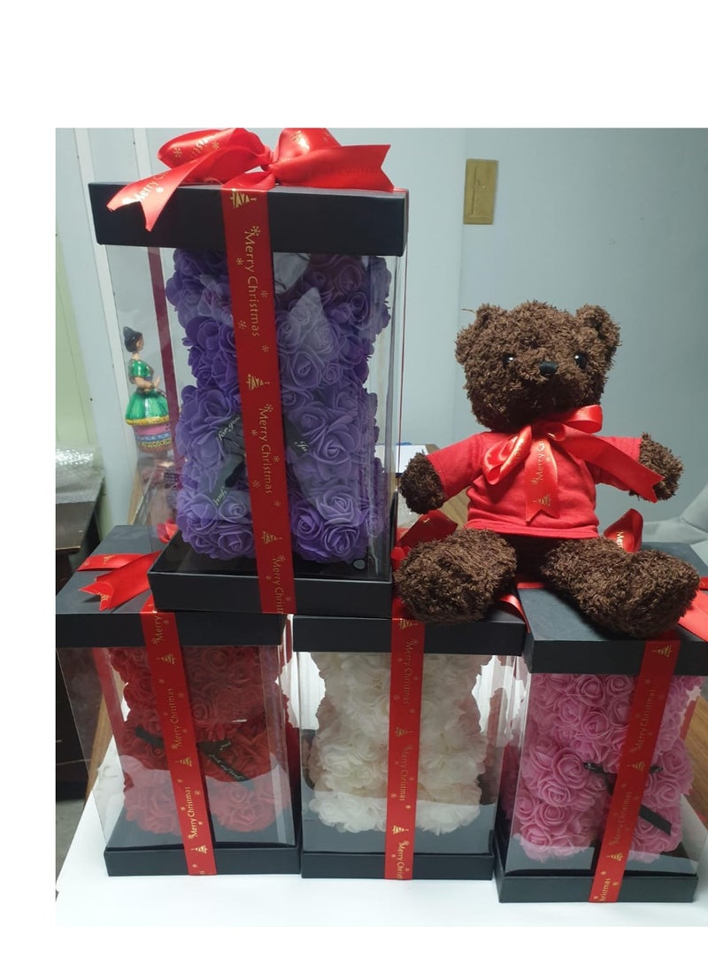 فيتاشيلي دمية دب وردي مقاس 35.56 سم مصنوعة يدويًا - مثالية لعيد الحب والذكرى السنوية وعيد الأم والكريسماس وأعياد الميلاد - Image 3