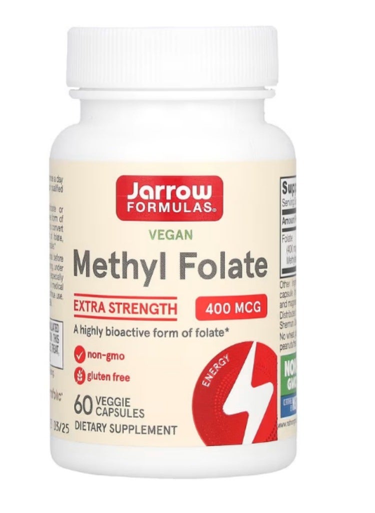 jarrow formulas Vegan Methyl Folate Extra Strength 400 mcg 60 Veggie Capsules
