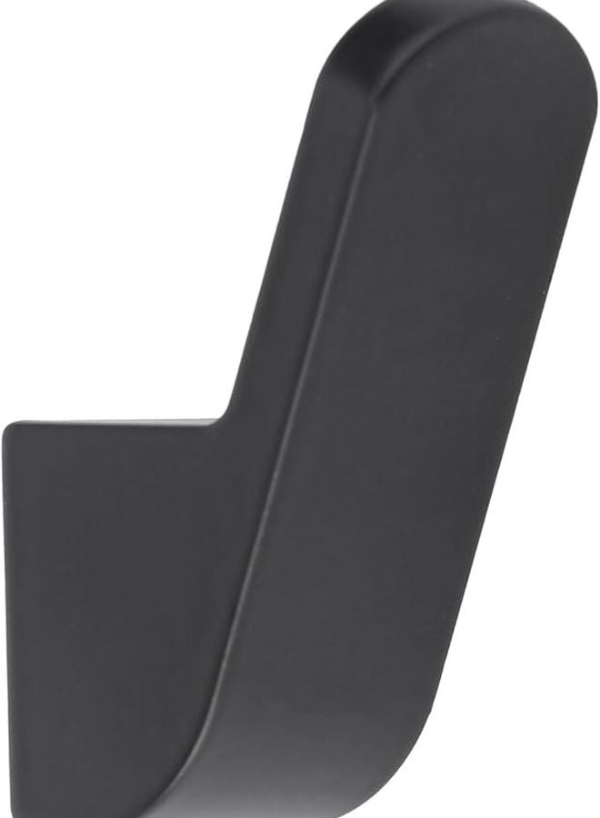 Black Aluminum Wall Mounted Hooks for Towel Robe No Drill Sticky Bathroom Door Storage - Image 1