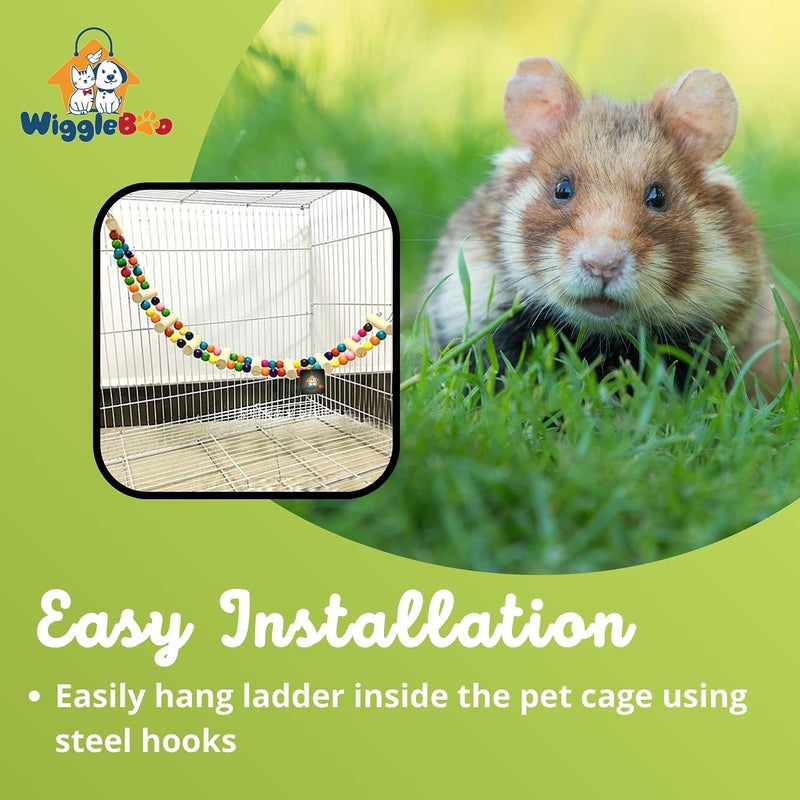 WiggleBoo Pet Flexible Color Ladder Cage Toy | for Small Animal - Sugar Glider, Hamster, Squirrel, Chinchilla, Rat | Playing, Climbing & Chewing | 48cm - Image 5