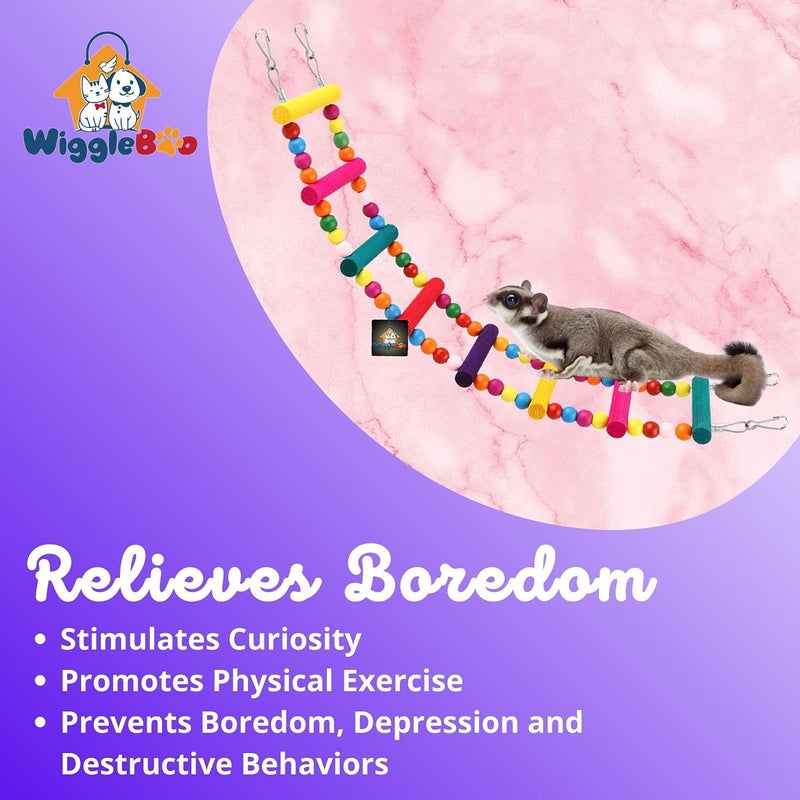 WiggleBoo Pet Flexible Color Ladder Cage Toy | for Small Animal - Sugar Glider, Hamster, Squirrel, Chinchilla, Rat | Playing, Climbing & Chewing | 48cm - Image 3