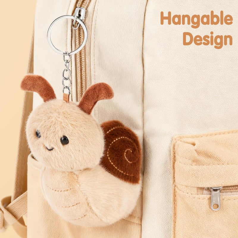 Niceup 4.7in Insect Stuffed Animal Keychains 6pcs Bug Party Favors Decor Toys Cute Small Plushies Spider Caterpillar Ladybug Ladybird Bumblebee Moth Snail for Halloween Kids Christmas Stuffer Gift - Image 5