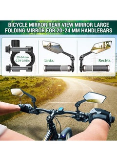 Dominy Bike Mirrors,Bicycle Rearview Mirror HD 360 Rotation Adjustment For Bicycle Electric Bike Reflec FOR 20-24 MM HANDLEBARS Bicycle Accessories  - Image 2