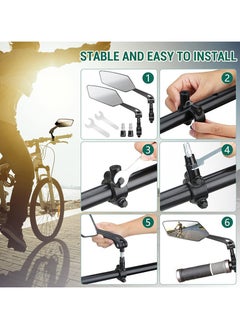 Dominy Bike Mirrors,Bicycle Rearview Mirror HD 360 Rotation Adjustment For Bicycle Electric Bike Reflec FOR 20-24 MM HANDLEBARS Bicycle Accessories  - Image 3