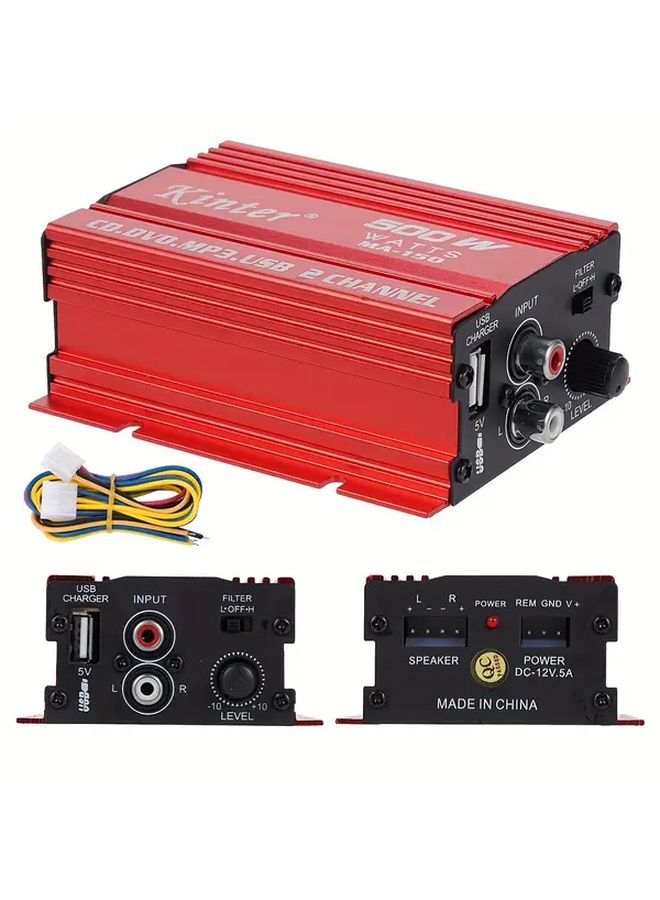 500W 2 Channel Mini Power Amplifier MA150 with Digital Display and Cooling System - Image 5