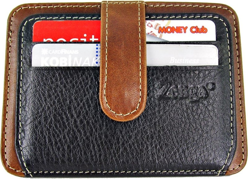 Zenga Personalized Men's Leather Wallet Name Card Holder Z024  - Image 1