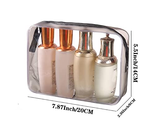 Tergy 20 Packs Clear Cosmetics Bags for Women Men Waterproof Toiletry Bags PVC Makeup Bags Organizer Case with Zipper for Travel Bathroom Black - Image 3