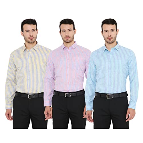 Maharaja Men's Regular Fit Formal Shirt (Pack of 3) (MSCombo19--40_Multicolored_40) - Image 1
