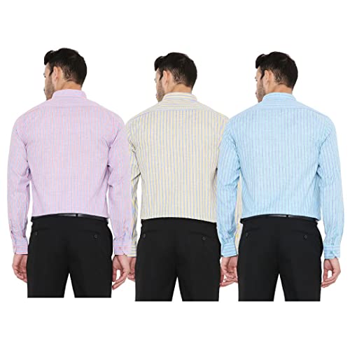 Maharaja Men's Regular Fit Formal Shirt (Pack of 3) (MSCombo19--40_Multicolored_40) - Image 3