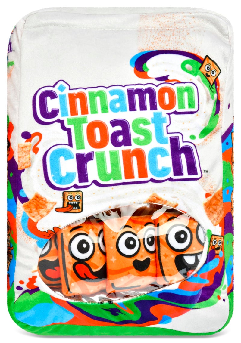 iscream Cinnamon Toast Crunch Cereal 14" x 10" Pillow Set with 4 Plushie Cereal Mini Pillows - Image 1