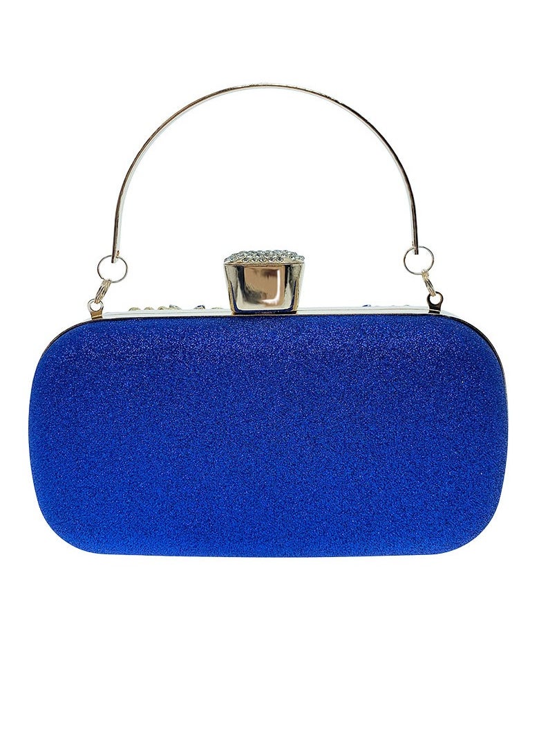 Loquat - Womens Shiny Rhinestones Decoration Clutch Purses Evening Crossbody Bag Chain Handbag for Wedding Cocktail Party Prom Blue - Image 1