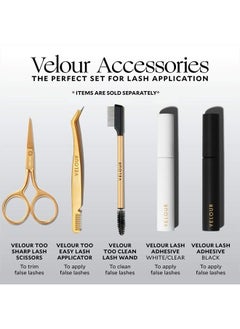Velour Lashes غراء الرموش القوي من فيلور - لاصق رموش نباتي فائق الثبات، فرشاة توزيع - رابط فردي ممتاز خالٍ من اللاتكس لتمديدات الرموش الشريطية والرموش الصناعية باللونين الأبيض والأسود  - Image 4
