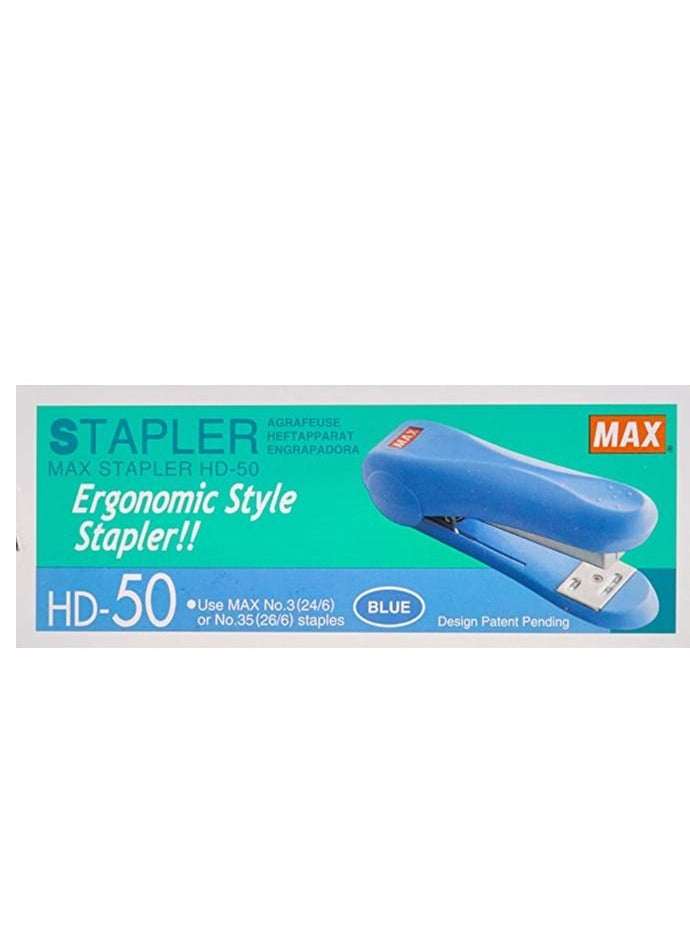 Stapler HD-50 Max For 26/6 and 24/6 30 Sheets Blue