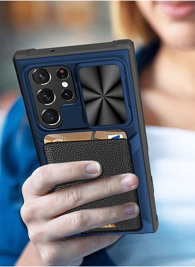 GROIC - Design for Samsung Galaxy S23 Ultra 6.8" Wallet Case, 2 in 1 Detachable Wallet Card Slot & Slide Camera Cover Case with Heavy Duty Protection Shockproof Shell - Image 1