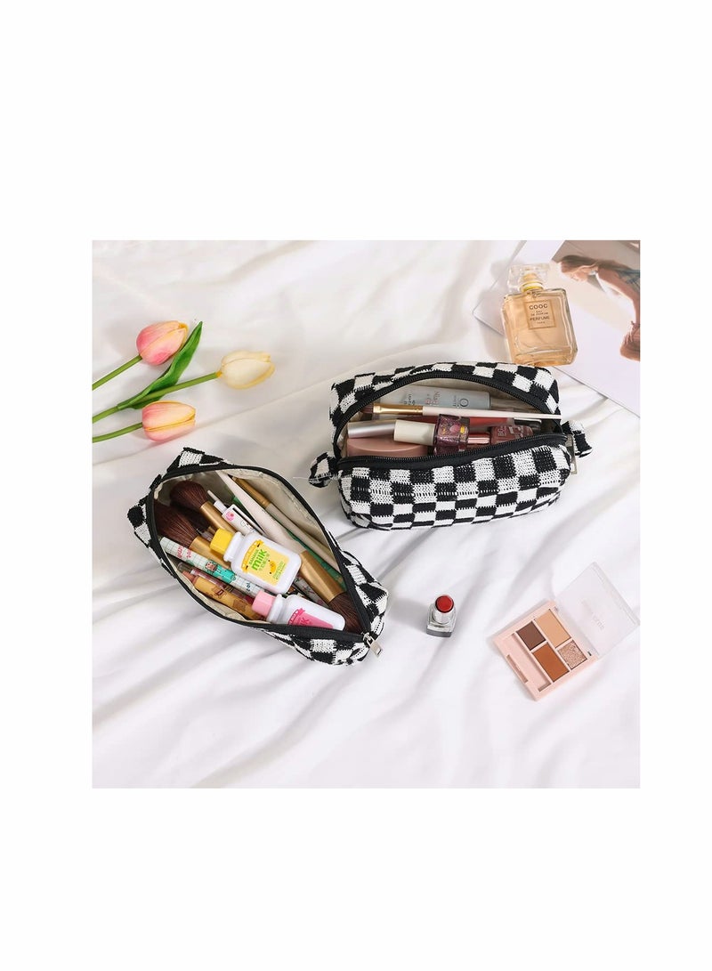 SOLARAE Makeup Bag Cosmetic Bag for Women, 1Pcs Large Capacity Makeup Bags and 1Pcs Pencil Case Makeup Brushes Storage Bag Travel Toiletry Bag Organizer - Image 2