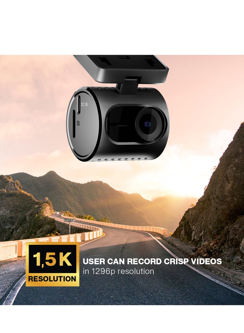 Pioneer Car Dash Camera VREC-H120SC | Super Compact Design | App Support |1296p Resolution | Wide Field of View | Wi-Fi |G-sensor | Emergency Recording | microSD Card support Upto 128GB - Image 4