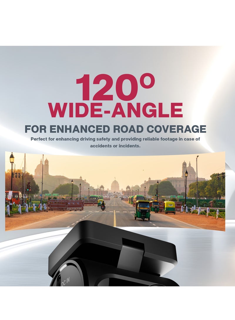 Pioneer Car Dash Camera VREC-H120SC | Super Compact Design | App Support |1296p Resolution | Wide Field of View | Wi-Fi |G-sensor | Emergency Recording | microSD Card support Upto 128GB - Image 5