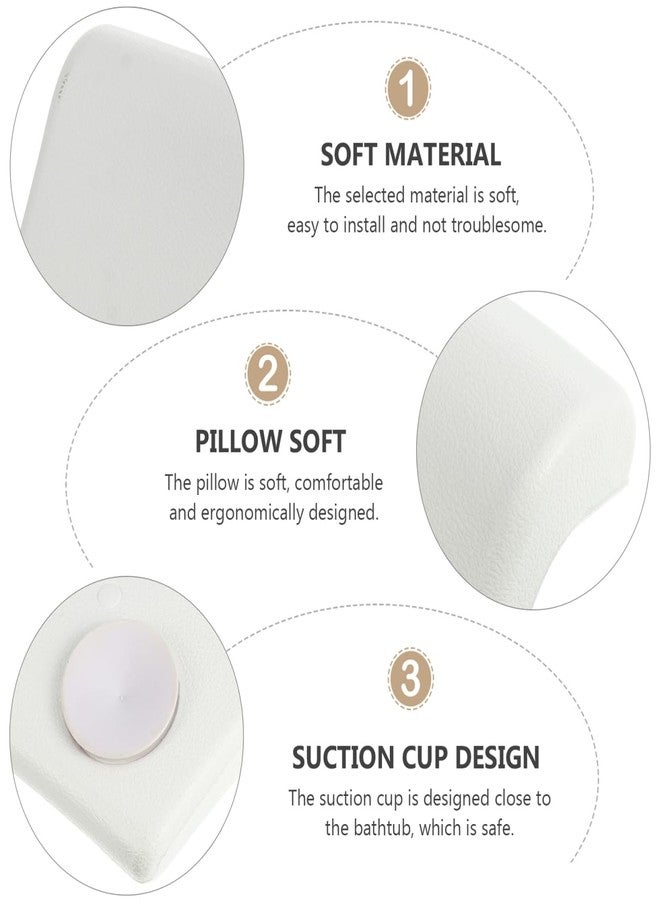 POPETPOP Bath Pillow for Tub - PU Wave Bath Pillow, White Bath Tub Pillows for Head and Neck, Waterproof Tub Pillow for Bathtub, Bath Accessories for Women Men Home, Hotel, Salon, Spa (11.59'' X 5.70' - Image 3