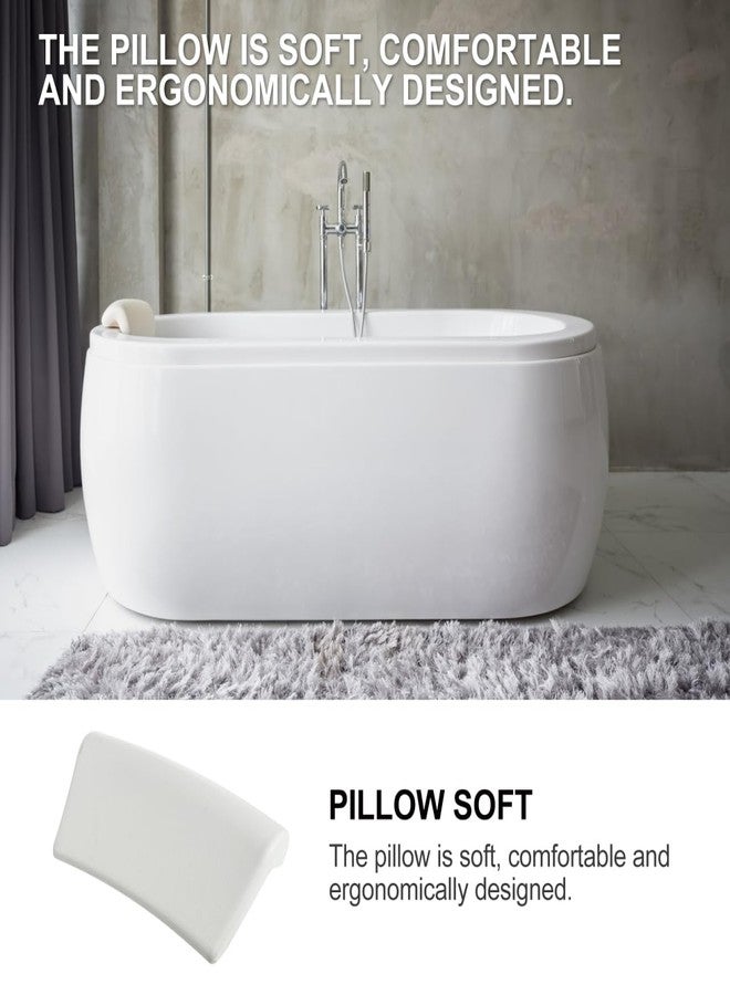 POPETPOP Bath Pillow for Tub - PU Wave Bath Pillow, White Bath Tub Pillows for Head and Neck, Waterproof Tub Pillow for Bathtub, Bath Accessories for Women Men Home, Hotel, Salon, Spa (11.59'' X 5.70' - Image 5