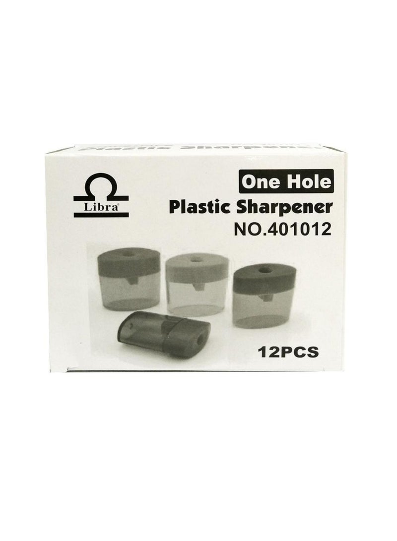 Libra مبراة بلاستيكية ثقب واحد (عبوة من 12 قطعة) - Image 1