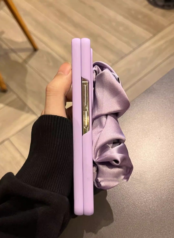 Violet Silk Wristband For Samsung Galaxy Z Fold 6 Mobile Phone Case Folding Screen Protective Cover - Image 4