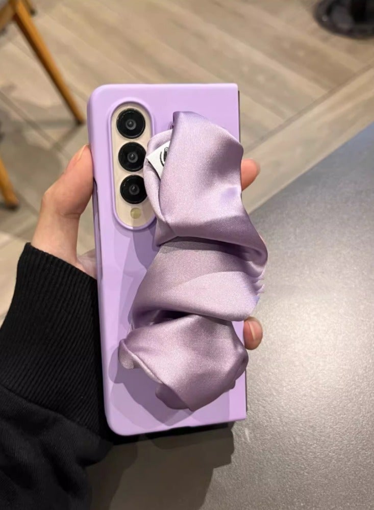 Violet Silk Wristband For Samsung Galaxy Z Fold 6 Mobile Phone Case Folding Screen Protective Cover - Image 2