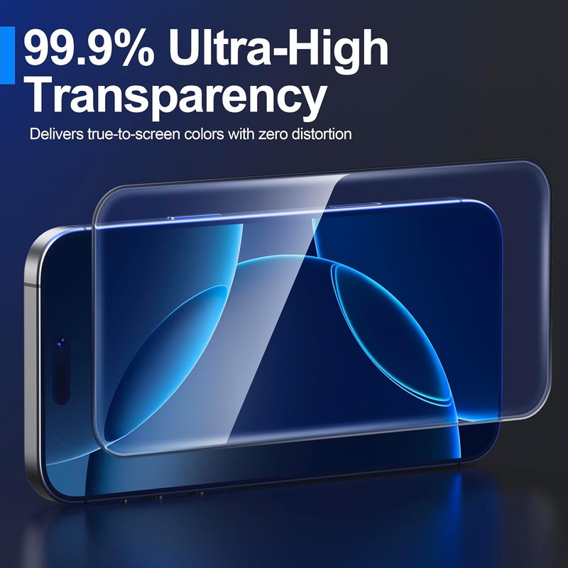 Ailun 3 Pack Screen Protector for iPhone 16 Pro Max [6.9 inch] + 3 Pack Camera Lens Protector with Installation Frame,Case Friendly Tempered Glass Film[9H Hardness][Not for iPhone 16e/16/16 Pro/Plus] - Image 3