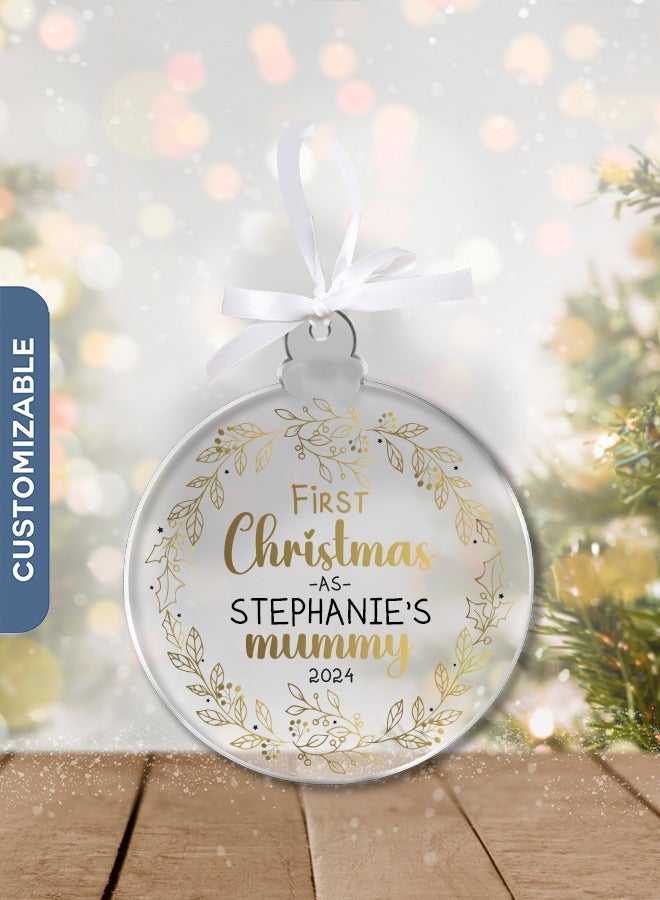 شير ذا لوف  حلية عيد الميلاد المصنوعة من الأكريليك الغائم المخصص للكريسماس - زخرفة احتفالية مخصصة لديكور الأعياد - Image 1