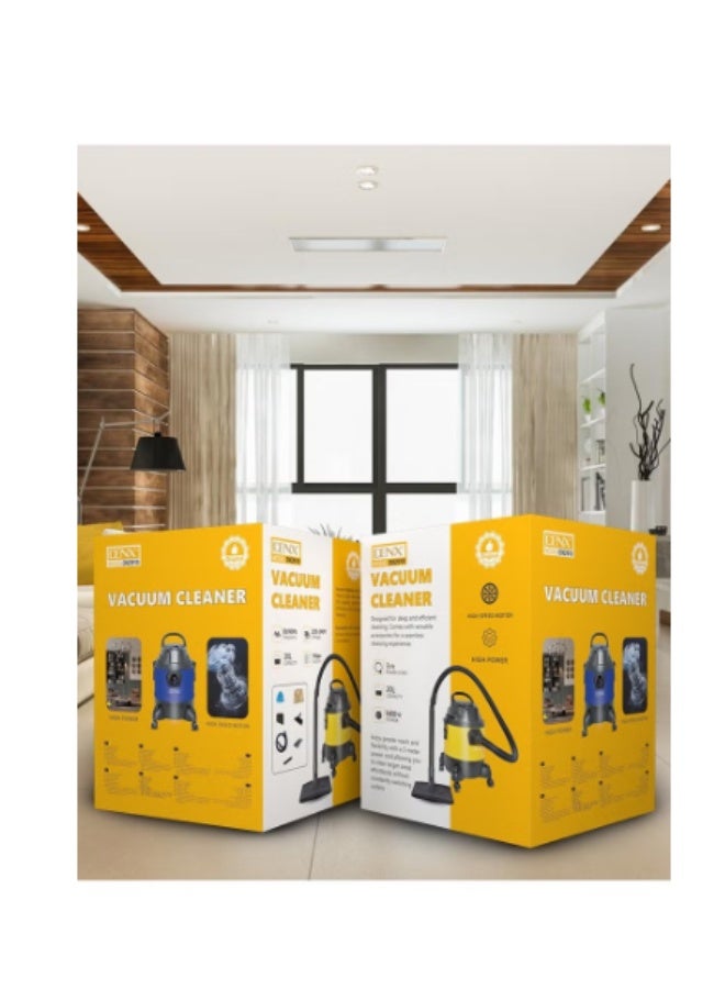 Denx 1400W 20L Cylinder Vacuum Cleaner for Wet and Dry Cleaning - Image 3